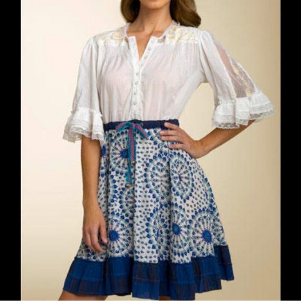 Free People Radial Print Peasant Dress